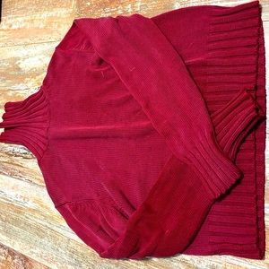 Red turtleneck